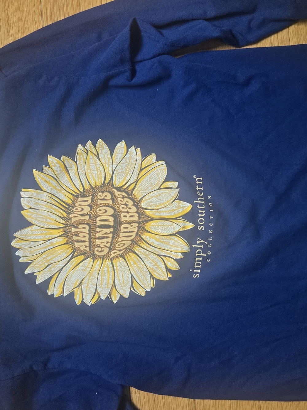 Simply Southern Navy Tee with Yellow Sunflower Graphic